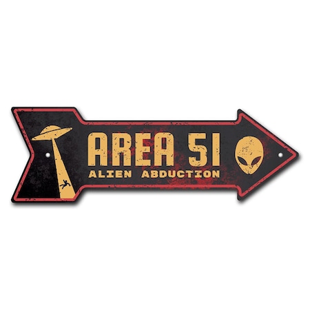 Area 51 Arrow Sign Funny Home Decor 24in Wide